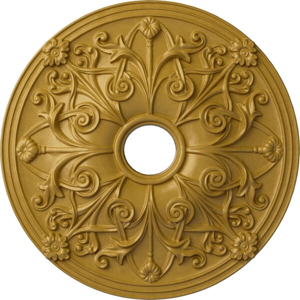 Ekena Millwork Jamie Ceiling Medallion (Canopies up to 3 7/8"), 23 5/8"OD x 3 7/8"ID x 2 1/8"P, Iridescent Gold CM23JAIGS - main